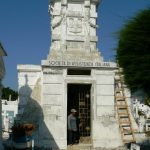 Italian Assistance Society memorial; on top is the The Capitoline Wolf