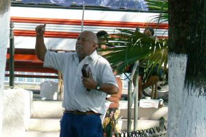 Street preacher in Libertad Park