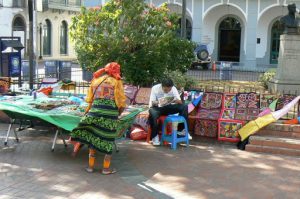 Native tapestry for sale on the plaza