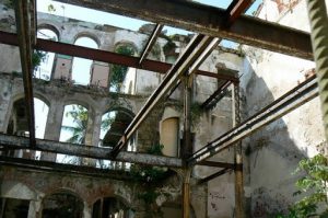 Unrestored building interior in old town