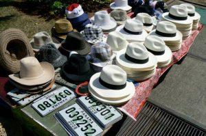 Panam hats for sale on the plaza