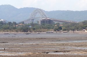 Bridge of the Americas, looking north, seen from the Causeway