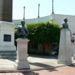 Statues of French leaders in the failed construction of the