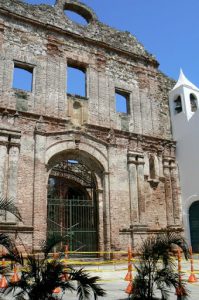 Unrestored church; many old town buildings were neglected for decades