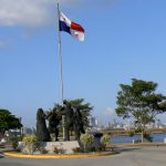 Panama flag and city