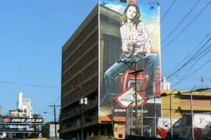 Jordache ad on a building