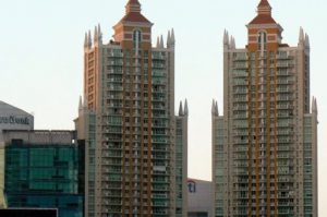 New condo towers; many are vacant and owned by foreign