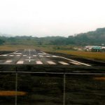 Airport runway near canal