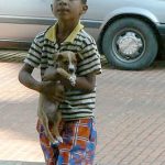 Boy with puppy