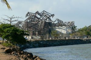 New art museum by Frank Gehry under construction along Causeway