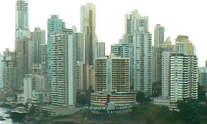 Close-up view of downtown Panama City