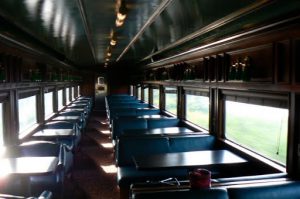 Dining car on the train