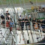 Sailer scouts on a Russian ship