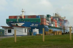 Super cargo ships barely fit in the canal locks