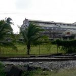 Old warehouses near the Panama Canal Railroad; the railroad was