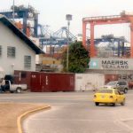 Loading cranes at the port of Panama