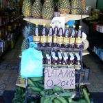 Food shop with pineapples and plantains