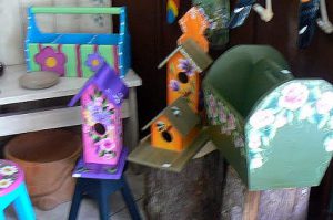 Artsy birdhouses