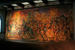 Fresco inside Palacio Nationale by Alberto Suarez depicting killing of