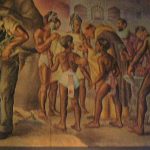 Fresco inside Palacio Nationale by Alberto Suarez depicting a priest