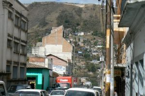 Tegucigalpa is built on hills; the streets are narrow and