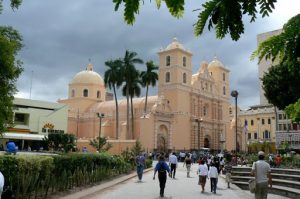 Cathedral (built 1765-82) on Plaza Morazan, central city