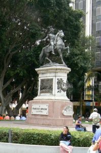 Plaza Morazan with statue of former president Francisco Morazan