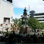 Plaza Morazan with statue of former president Francisco Morazan