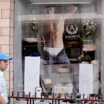 Racy men's fashion store window