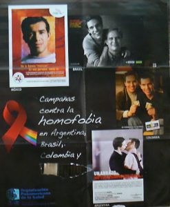 Anti-homophobia poster: "Companies against homophobia in Argentina, Brasil, Colombia and