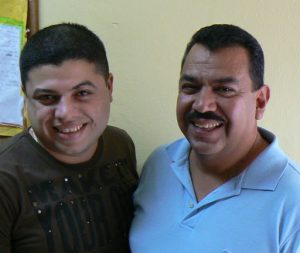 Erick Martinez Avila (right) is the monitoring and evaluation officer