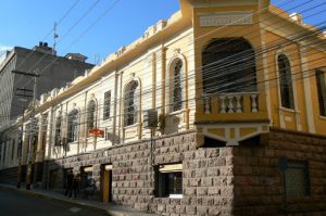 Old colonial architecture and new electrical wires