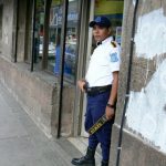 Guards patrol almost every store