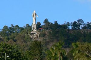 Statue of Jesus Christ in El Picacho City Park overlooking