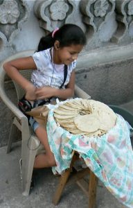 Tortilla vendors are nearly on every corner