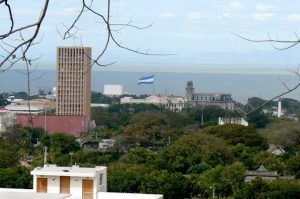 Looking toward Area Monumental and Lake Managua. Managua is the