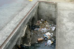 Polluted drainage system