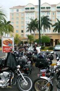 Bikers in front of InterContinental Hotel