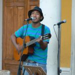 Singer on Independencia Plaza