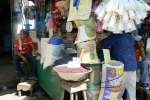 Beans and grains at market