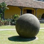 Stone ball in the museum courtyard