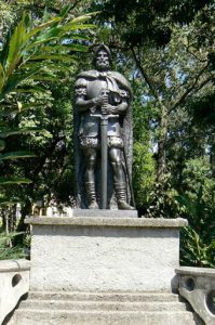 Conquistador statue in Park Morazin