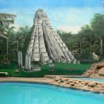 Pool mural in the hotel pool area