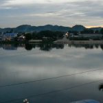 Mainland view of the lake from the hotel at dusk