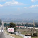 Rolling countryside on the busy road to Lake Atitlan: