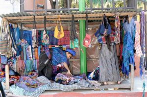 Souvenir vendor in Panajachel on Lake Atitlan