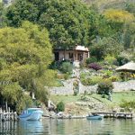 Along the shoreline of Lake Atitlan are numerous upscale homes