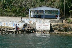 Ferry landing along the shoreline of Lake Atitlan