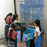 Wash stand for hands at school