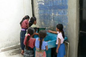 Wash stand for hands at school